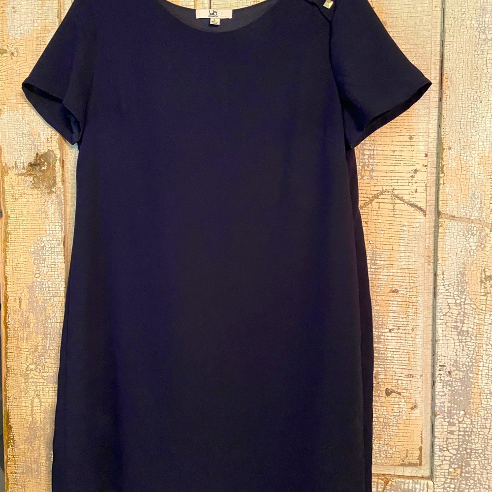 Pleated back shift dress 3 inches above knee